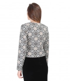 Brocade with cotton and effect thread elegant jacket