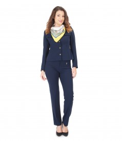 Office outfit with jacket with epaulettes and pants