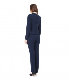 Office outfit with jacket with epaulettes and pants