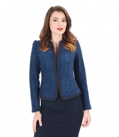 Office jacket with wool and cotton loops