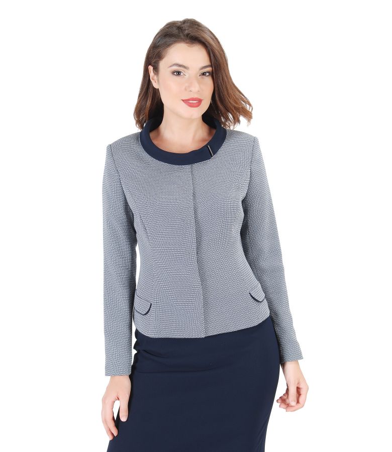 Office jacket with round collar