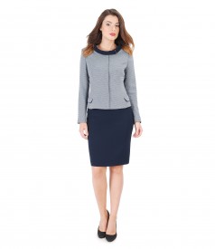 Office outfit with viscose jacket and pencil skirt