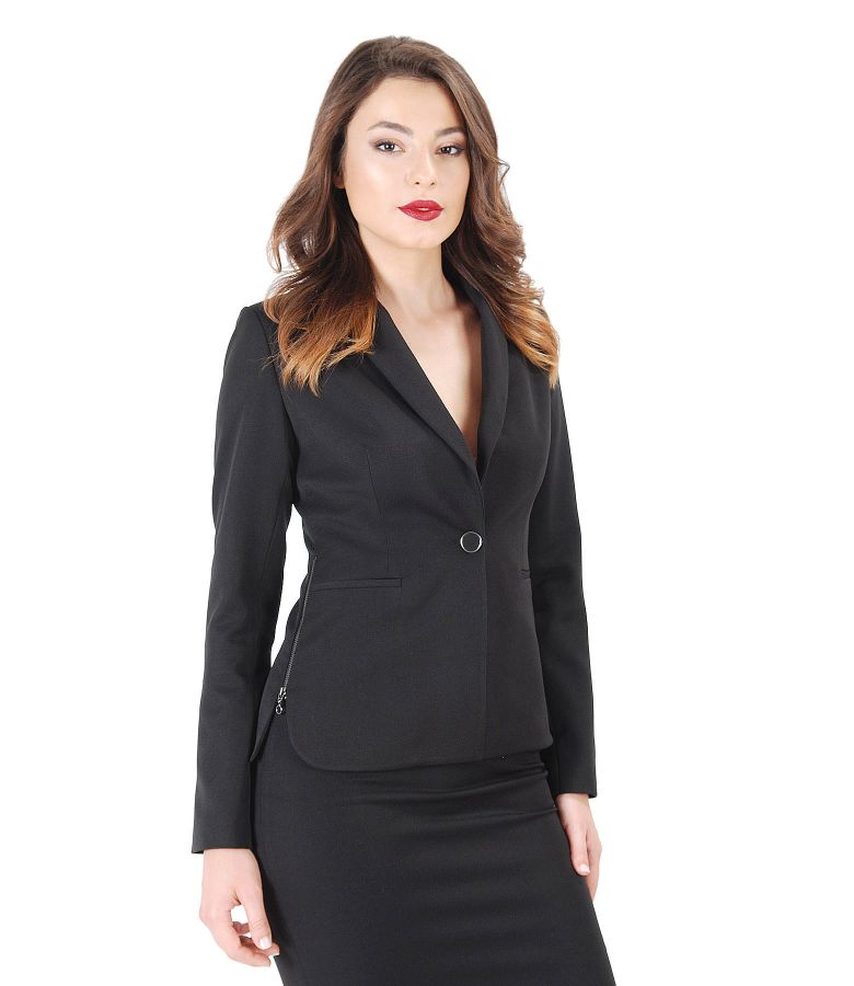 Office jacket with side zippers