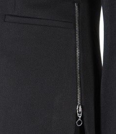 Office jacket with side zippers