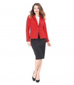 Office outfit with jacket with side zippers