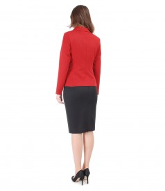 Office outfit with jacket with side zippers