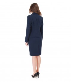 Office suit with jacket with long sleeves and skirt