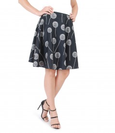 Circle skirt with floral motifs