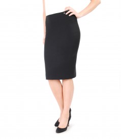 Office elastic fabric skirt with zipper