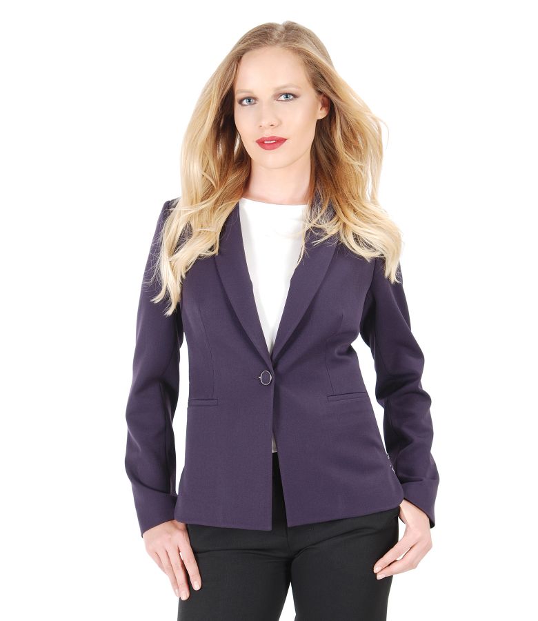 Office jacket with side zippers purple - YOKKO