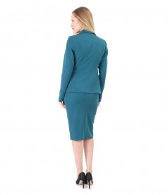 Office women suit with jacket and elastic fabric skirt