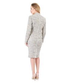 Elegant suit with wool loops and cotton