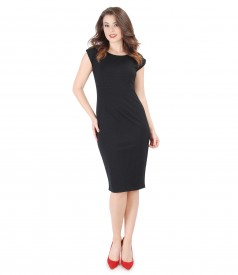 Thick elastic jersey dress with dots