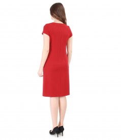 Elastic viscose dress with short sleeves