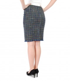 Skirt with multicolor cotton and virgin wool loops