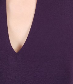Jersey blouse with deep neckline