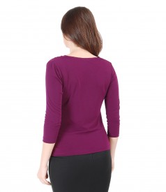 Jersey blouse with folds