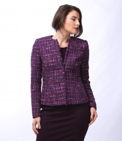 Jacket with multicolor cotton and wool loops