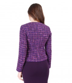 Jacket with multicolor cotton and wool loops