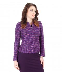 Jacket with multicolor cotton and wool loops