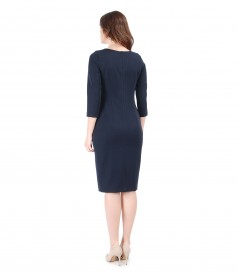Elastic fabric elegant dress with 3/4 sleeves