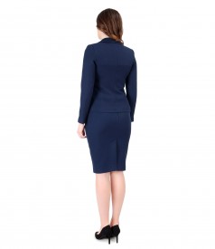 Women office suit with jacket and textured fabric skirt