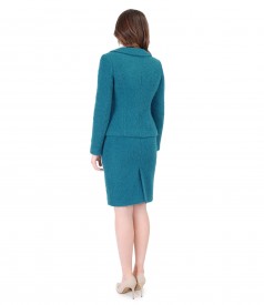 Office women suit with jacket and wool with alpaca skirt