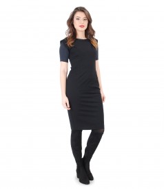 Elegant dress with jersey and wool blouse