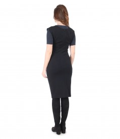 Elegant dress with jersey and wool blouse