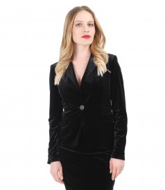 Elegant black stretch velvet jacket