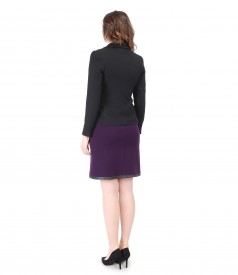 Elegant outfit with elastic jersey dress and office jacket
