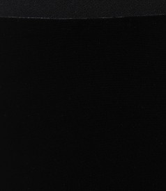 Long elastic velvet skirt