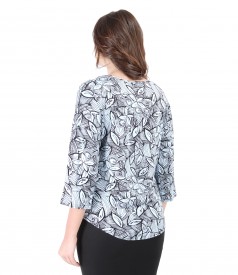 Elegant blouse made of elastic jersey with floral print