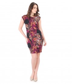 Elegant brocade dress with floral print