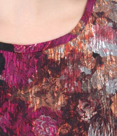 Elegant brocade dress with floral print