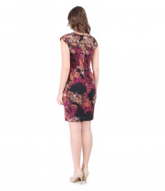 Elegant brocade dress with floral print