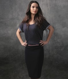 Office skirt with elastic waist