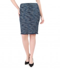 Office skirt with multicolor loops