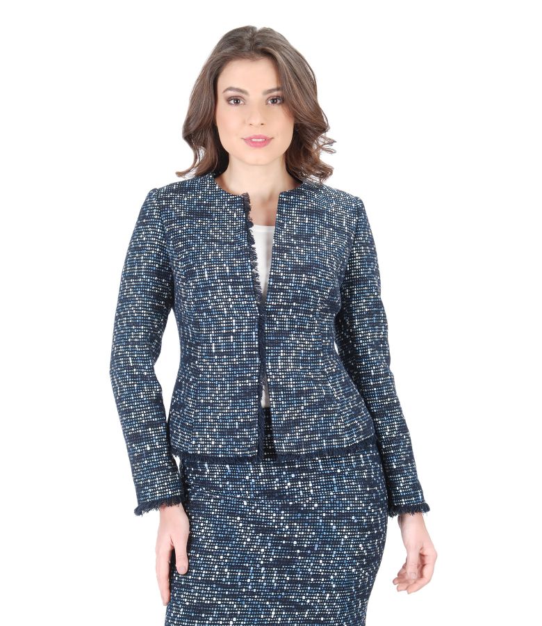 Elegant jacket with multicolor loops