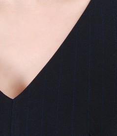 Fabric elegant dress with stripes