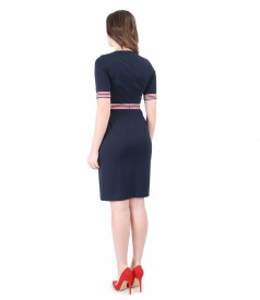 Elastic jersey dress with elastic trim