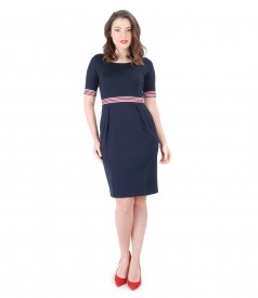 Elastic jersey dress with elastic trim