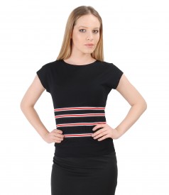 Uni jersey t-shirt with elastic waist