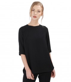 Casual blouse with zipper on the middle back