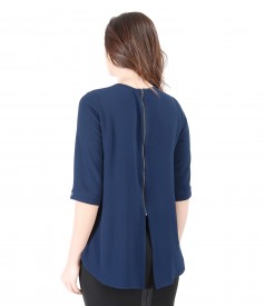 Casual blouse with zipper on the middle back