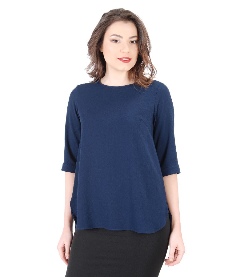 Casual blouse with zipper on the middle back