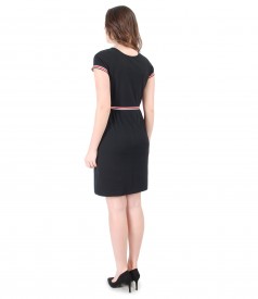 Elegant dress with multi-color elastic waist