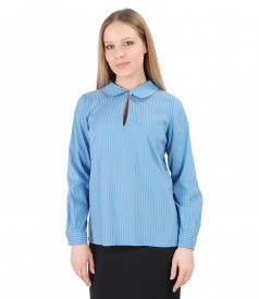 Elegant blouse with long sleeves and round collar