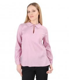 Elegant blouse with long sleeves and round collar