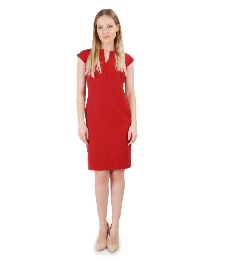 Elegant dress made of elastic fabric red - YOKKO